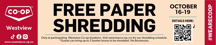 Free Paper Shredding At Westview Co-op