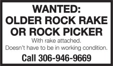 WANTED: OLDER ROCK RAKE OR ROCK PICKER