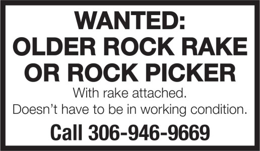 Wanted: Older Rock Rake Or Rock Picker