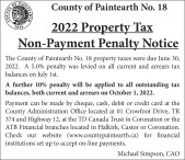 2022 Property Tax Non-Payment Penalty Notice